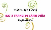 Bài 5 trang 34 Toán 9 tập 1 Cánh Diều